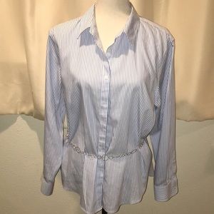 Jones New York striped XL non iron ladies top